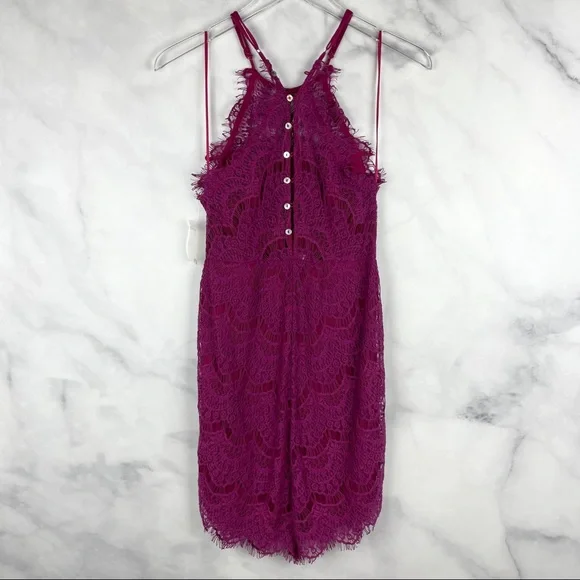 Free People Burgundy Lace Mini Dress - Picture 6 of 11